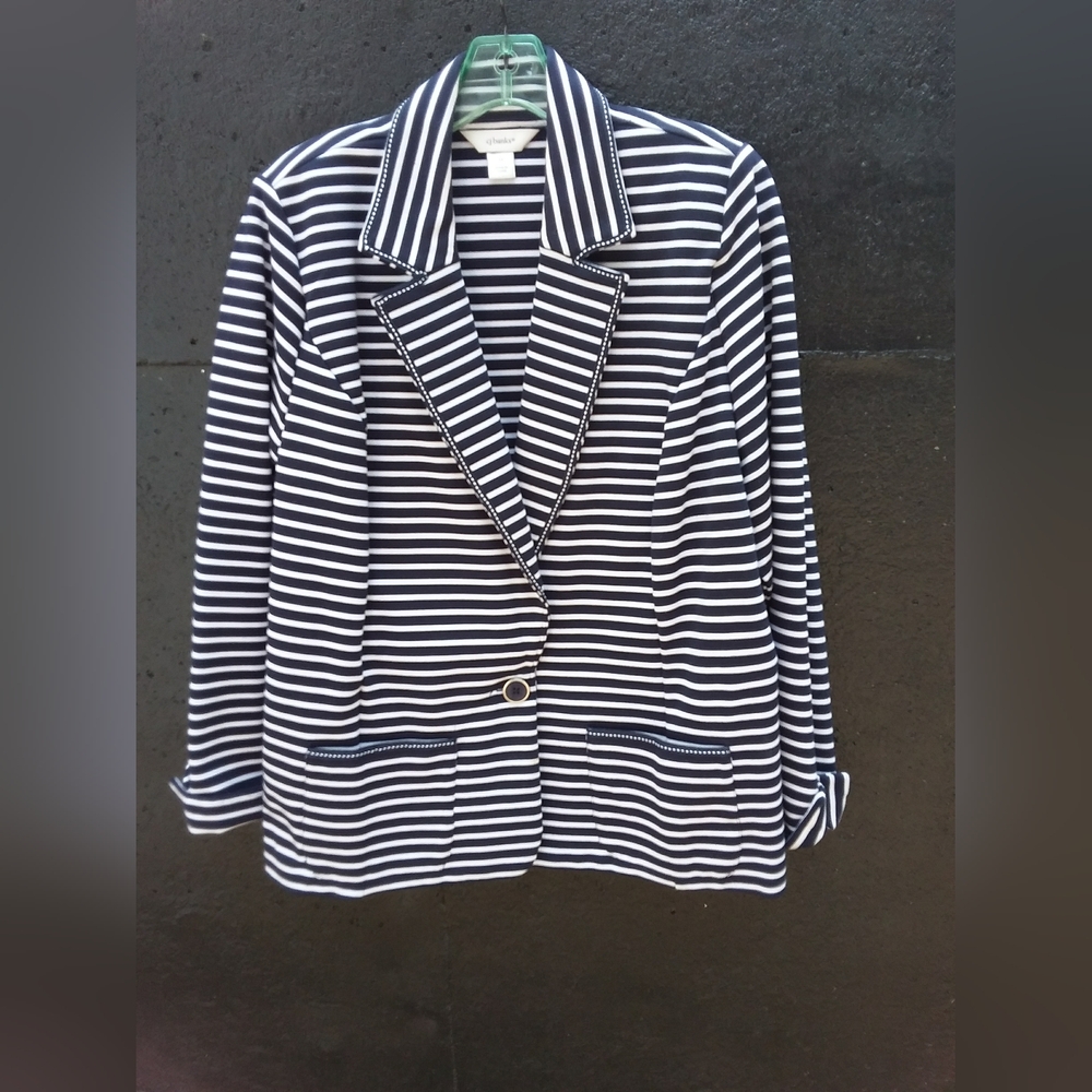 CJ Banks Women's Striped Blazer Size 1X